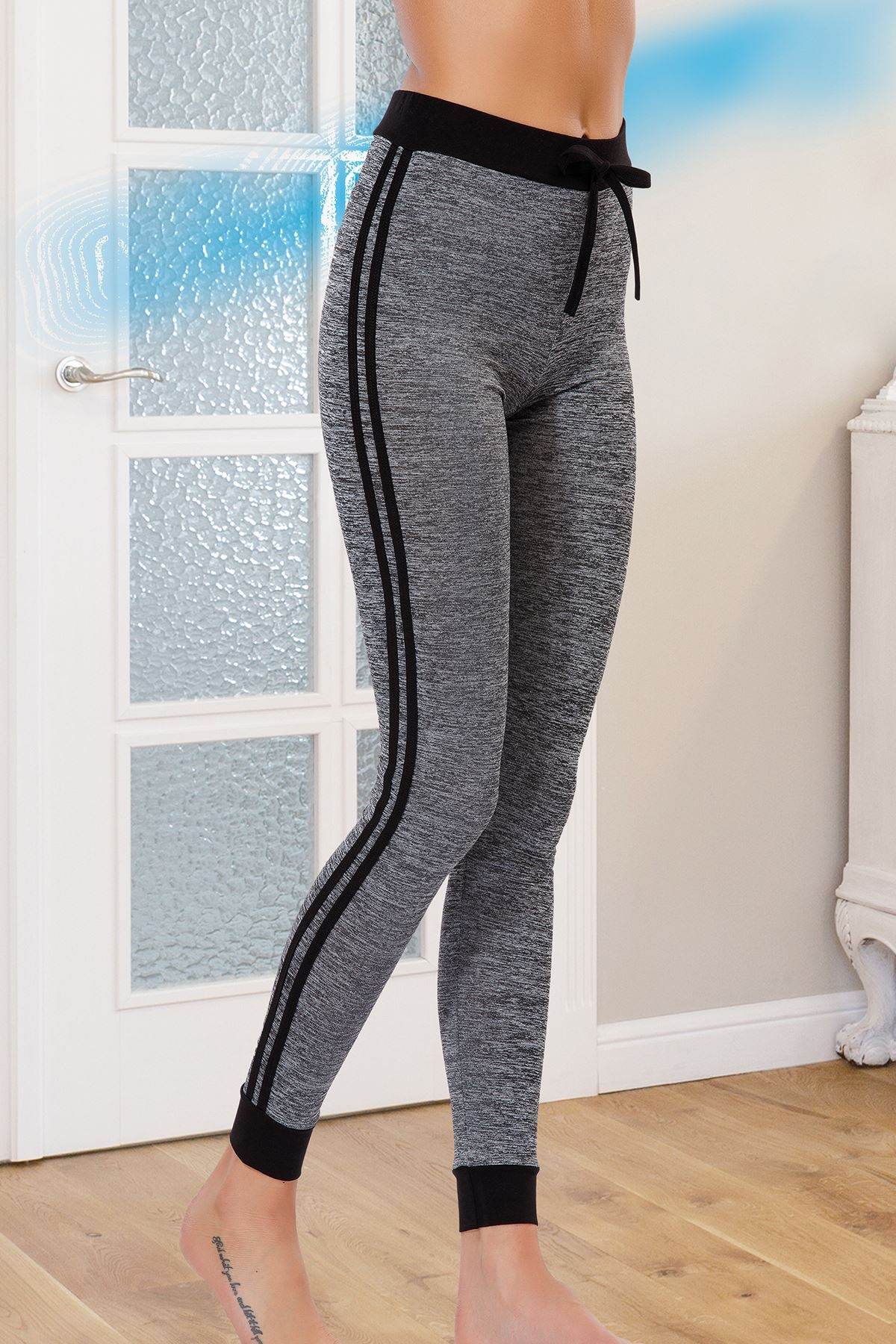 Yüksek Bel Esnek Kırçıllı Penye Tayt Lady 8165 - Görsel