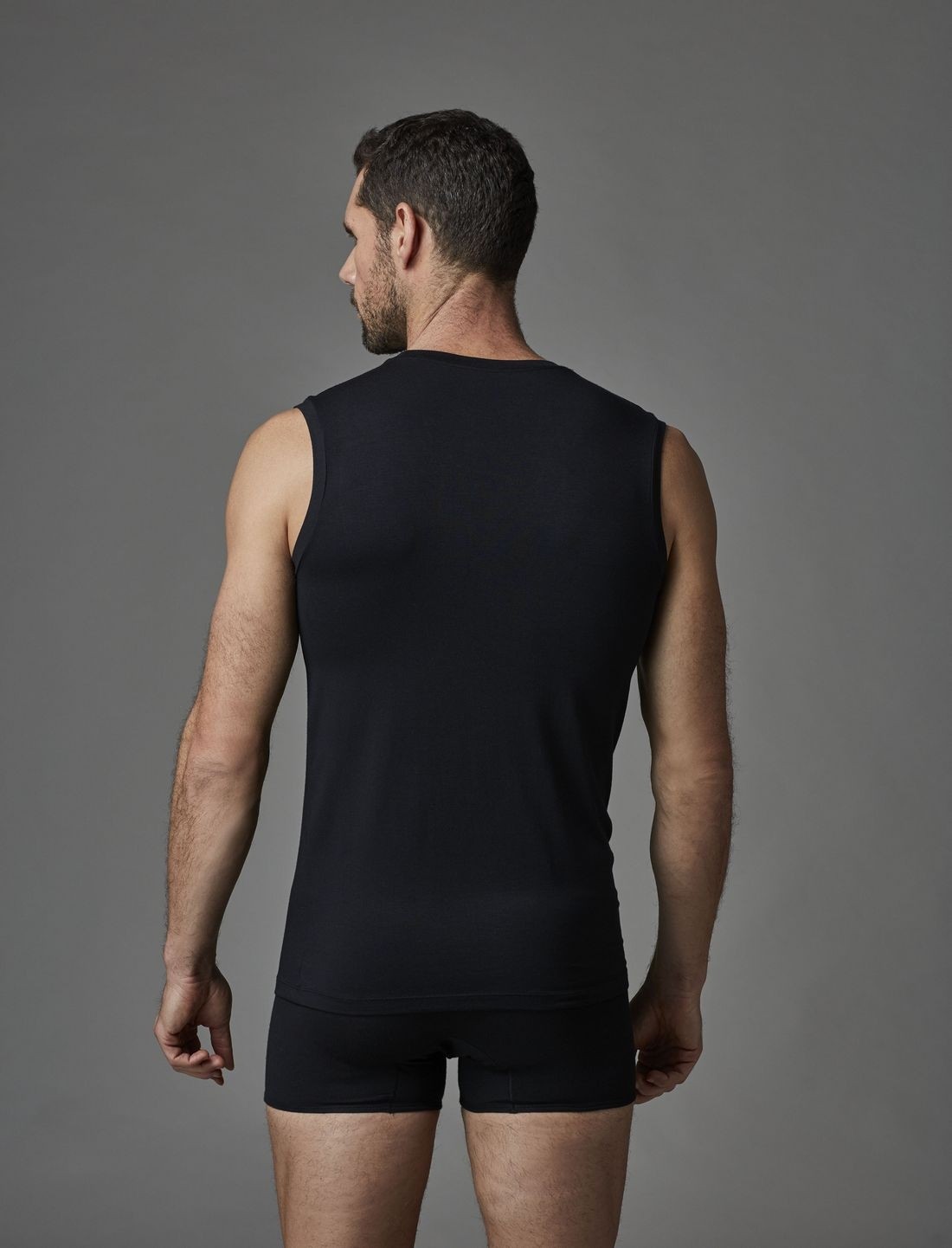 Micro Modal V Yaka Kolsuz Atlet Dagi 4060 - Siyah