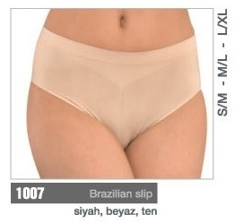 Pamuklu Yüksek Bel Slip Külot Miss Fit 1007 - Ten