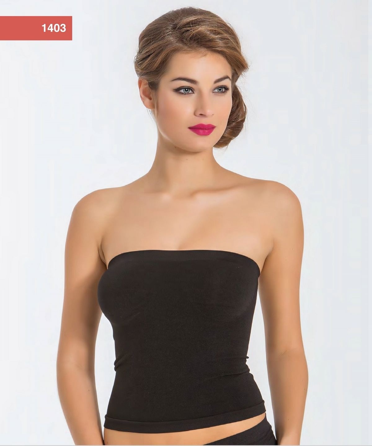 Dikişsiz Silikonlu Uzun Straplez Atlet Miss Fit 1403 - Siyah