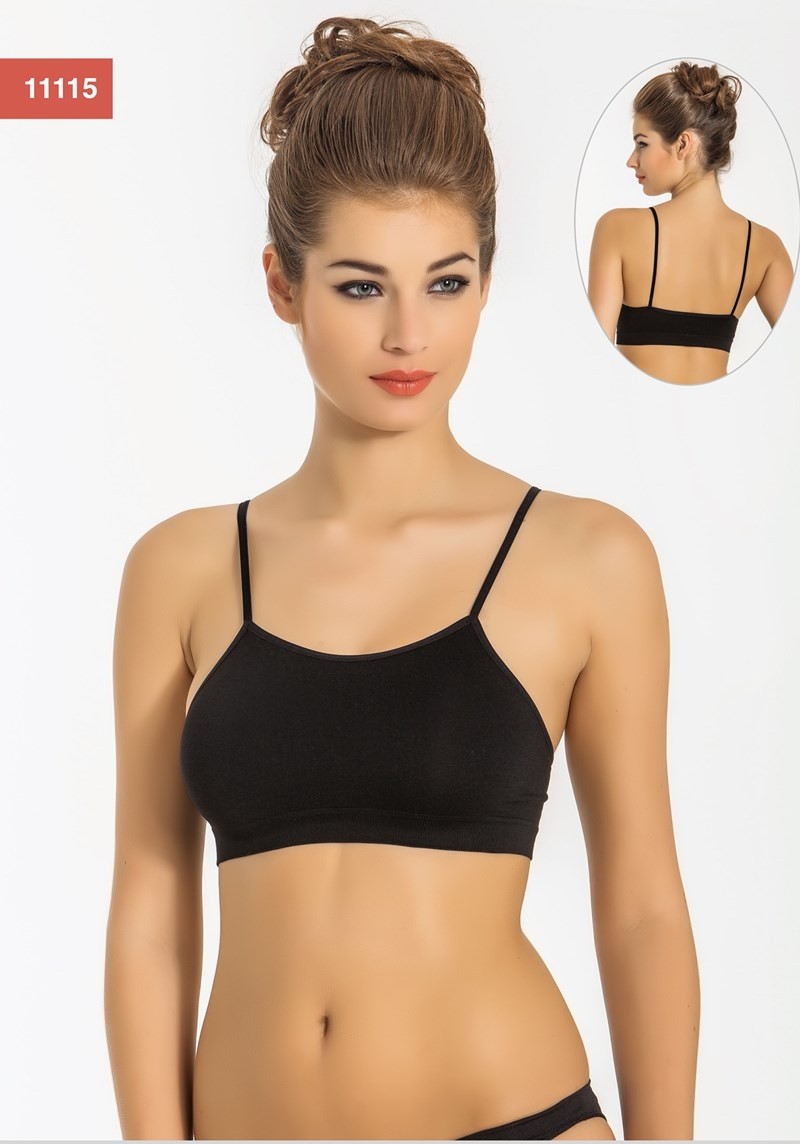 Esnek Dantel Detaylı Balensiz Büstiyer Miss Fit 11115 - Siyah