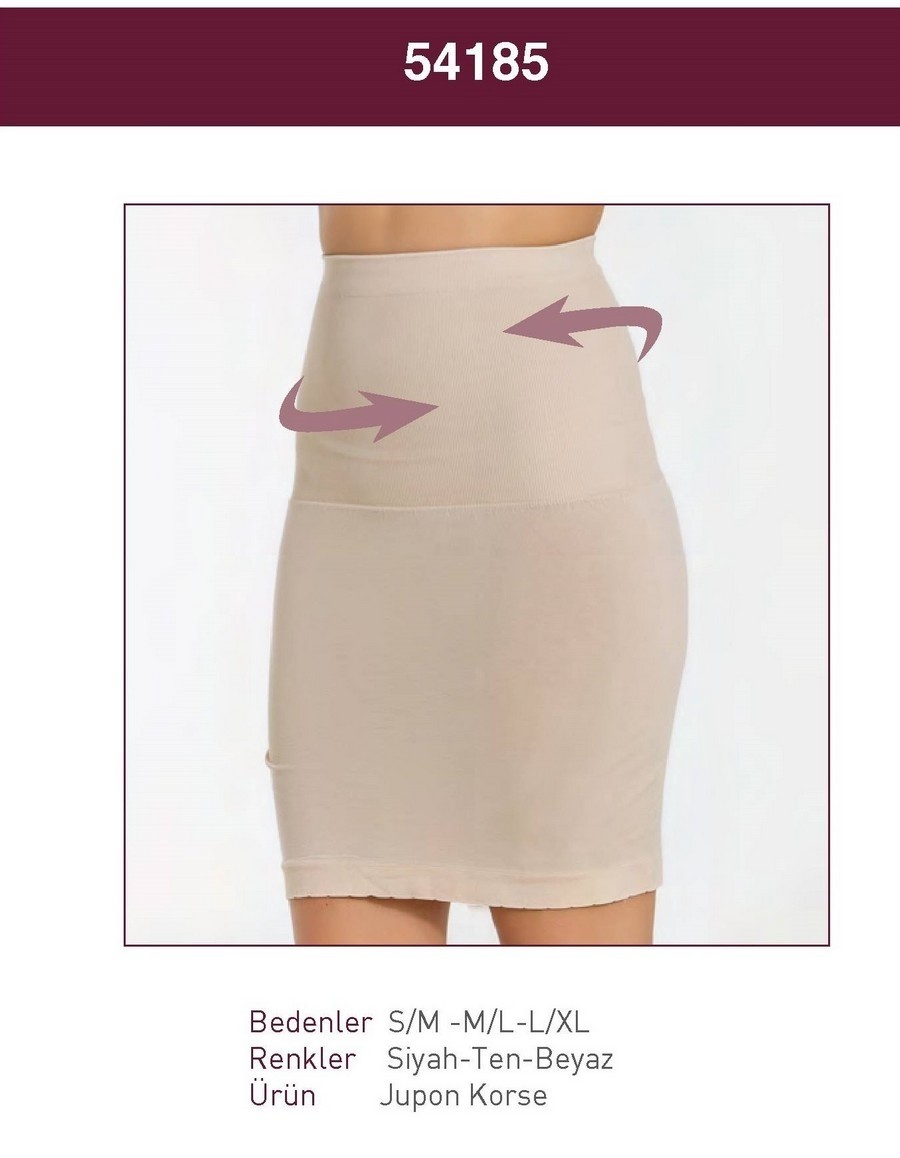 Antistatik Kaygan Jüpon Korse Miss Fit 54185 - Ten