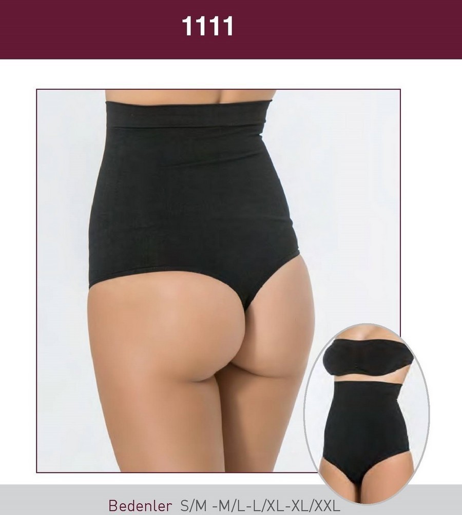Kademeli Kompresyonlu Mideli String Korse Miss Fit 1111 - Siyah