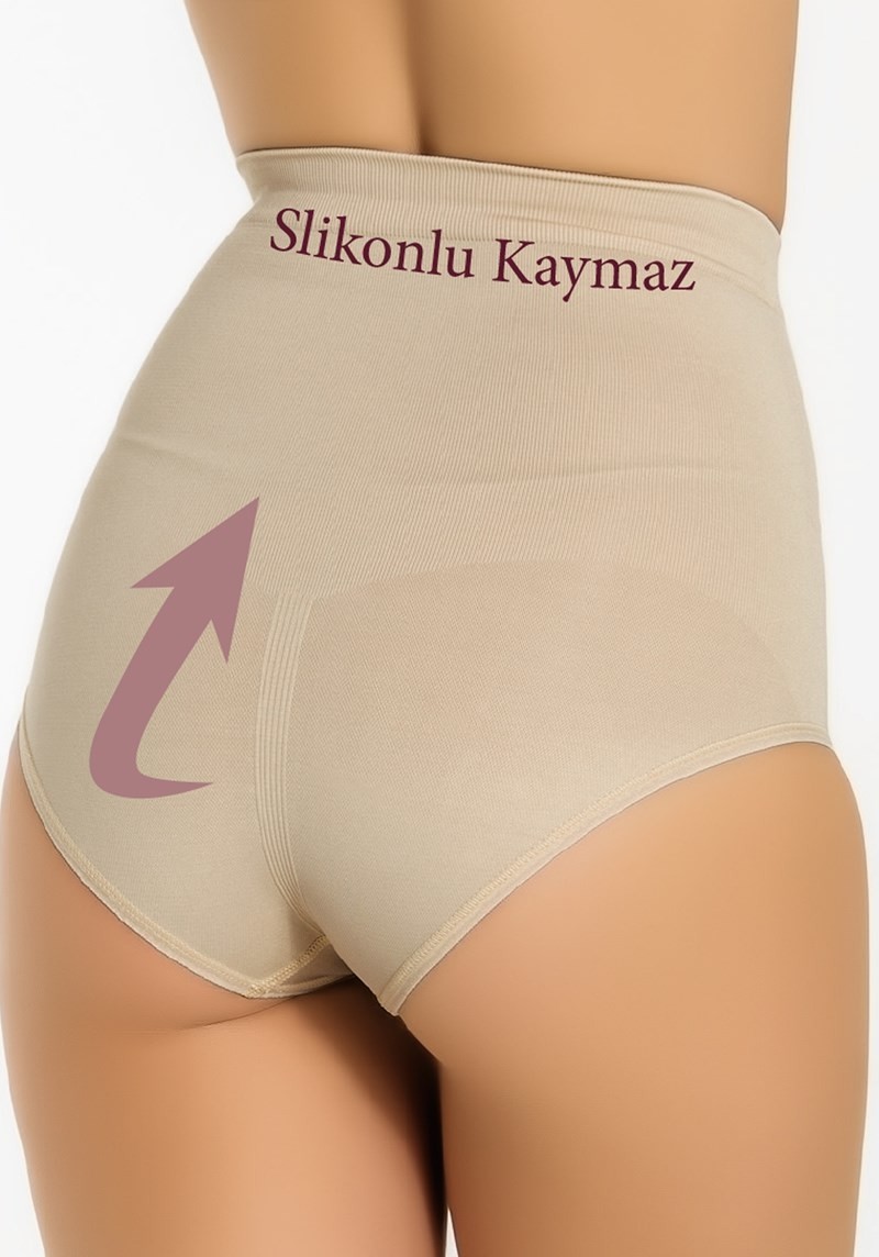 Kaymaz Silikonlu Yüksek Bel Slip Korse Miss Fit 33636 - Ten