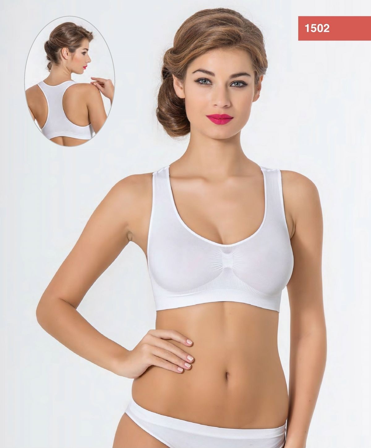 Dikişsiz Hafif Kompresyon Sporcu Büstiyer Miss Fit 1502 - Beyaz