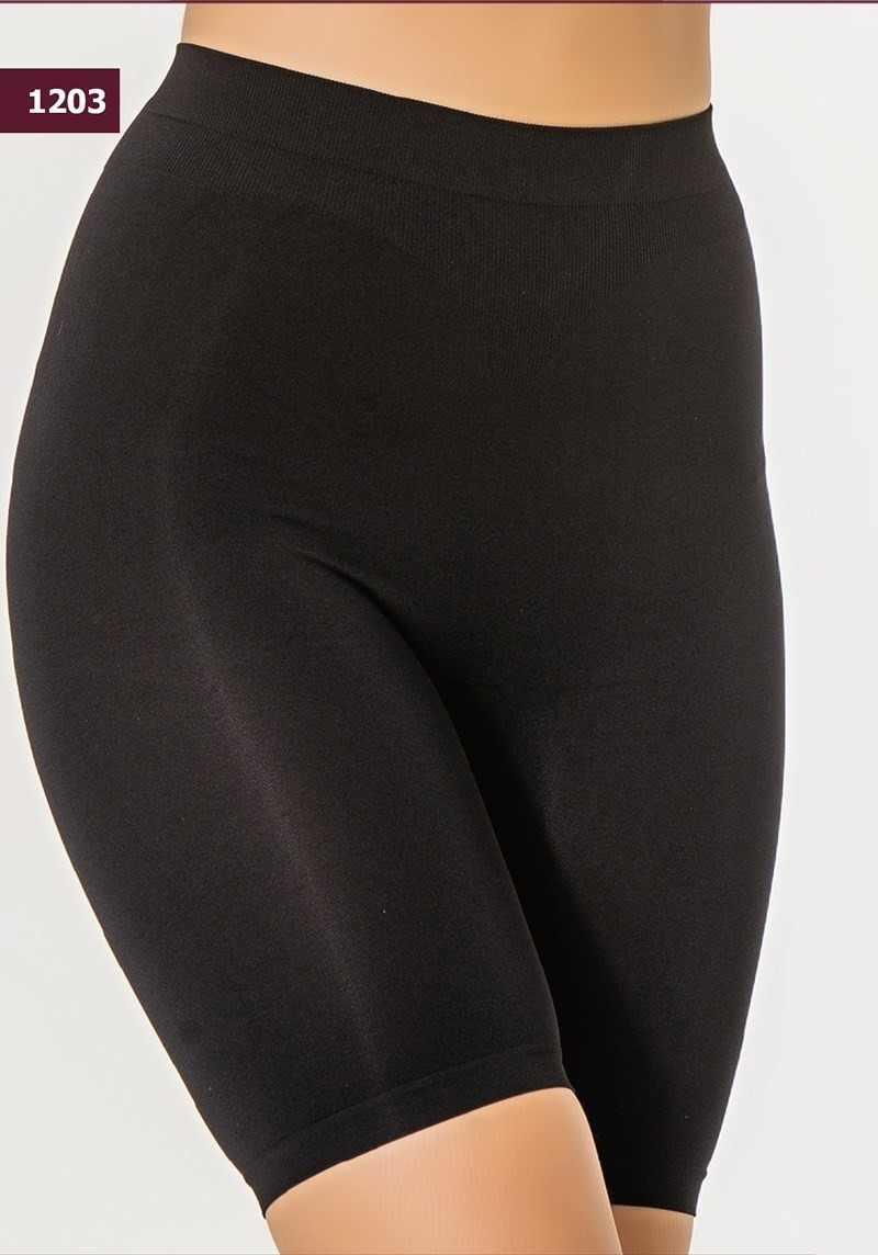 Uzun Paçalı Şort Korse Bel Desteği Miss Fit 1203 - Siyah