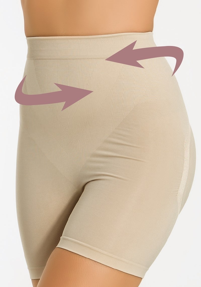 Yüksek Bel Silikonlu Kaymaz Korse Boxer Miss Fit 34313 - Ten