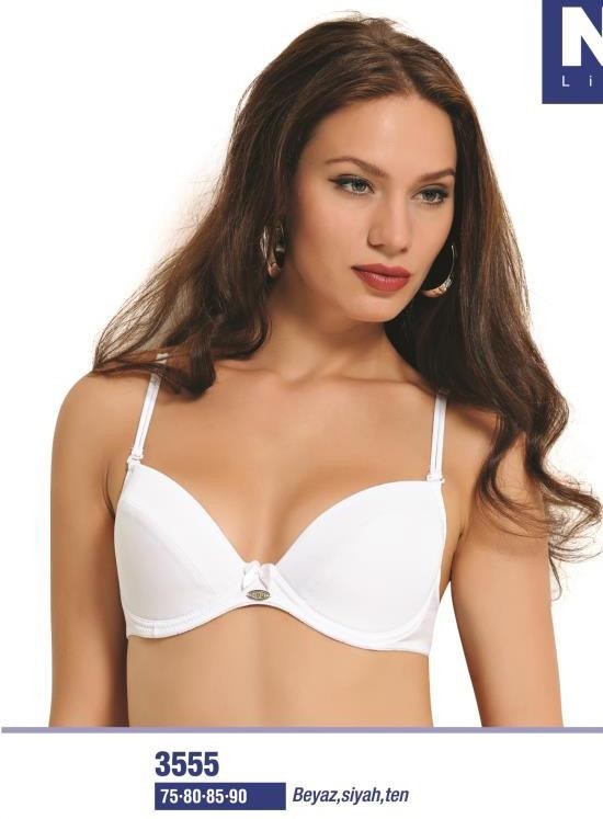 Çelik Balenli Destekli Yarım Kap Sütyen NBB 3555 - Beyaz