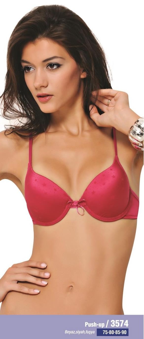 Elastik Dantel Destekli Sütyen NBB 3574 - Fuşya