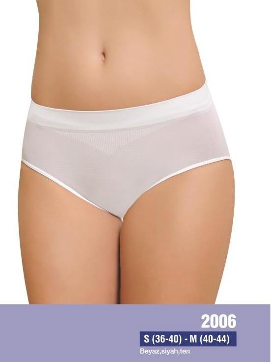 Dikişsiz Yüksek Pamuk Oranlı Slip Külot NBB 2006 - Beyaz