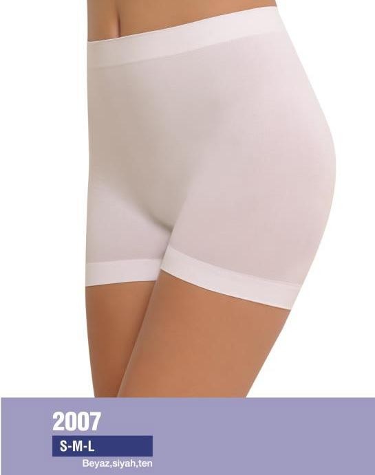 Dikişsiz Yüksek Bel Kadın Boxer Külot NBB 2007 - Beyaz