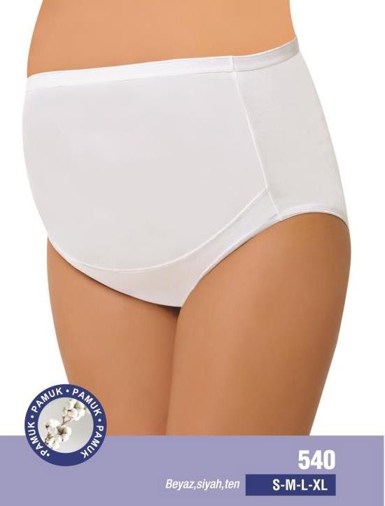 Pamuklu Karın Üstü Hamile Külot NBB 540 - Beyaz
