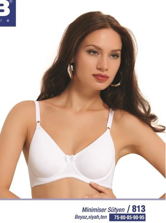 Toparlayıcı Dubleli Mikrofiber Sütyen NBB 813 - Beyaz