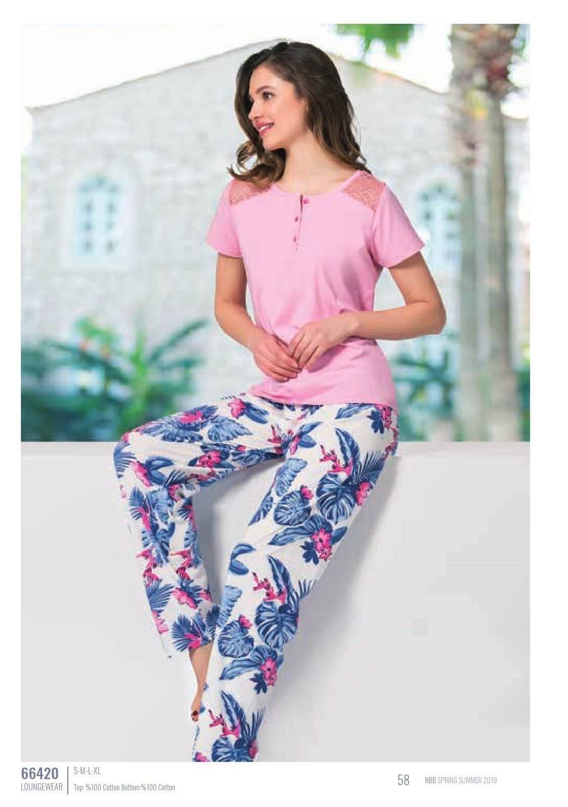 NBB Pamuklu Üç Düğmeli Pijama Takımı NBB 66420