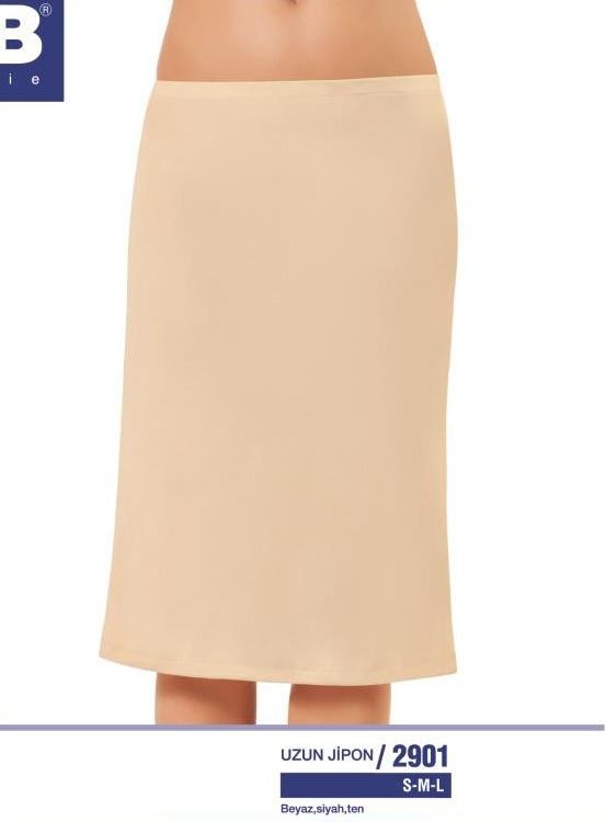 Kaygan Doku ve Antistatik Uzun Jupon NBB 2901 - Ten