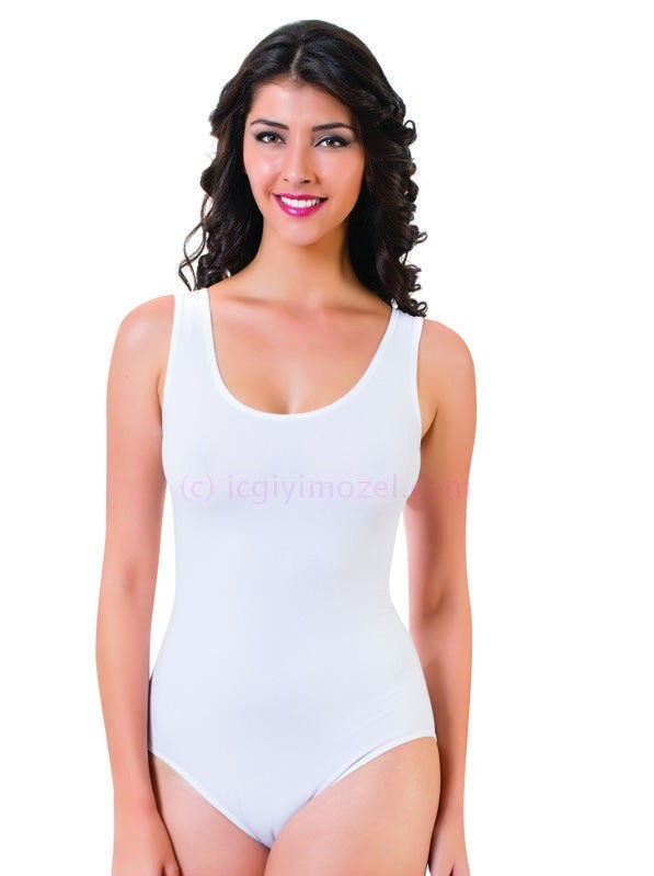 Geniş Askı Çıt Çıt Body Öztaş 2622 - Beyaz