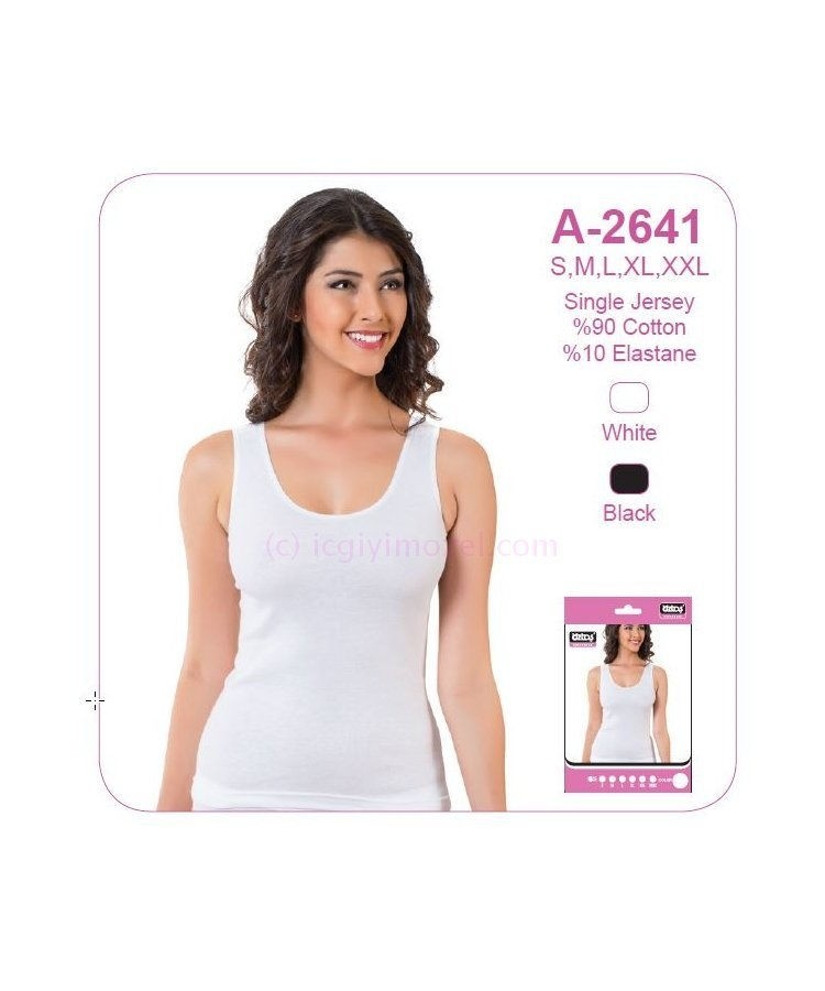 Yüksek Pamuklu Geniş Askılı Atlet Öztaş 2641 - Beyaz