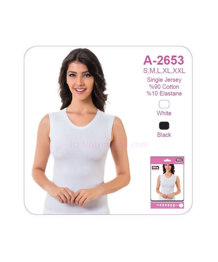Pamuklu Kolsuz Atlet Öztaş 2653 - Beyaz