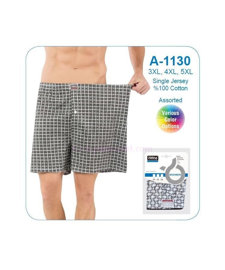 Pamuklu Esnek Bel Lastiği Erkek Boxer Öztaş 1130 - Karışık Renk