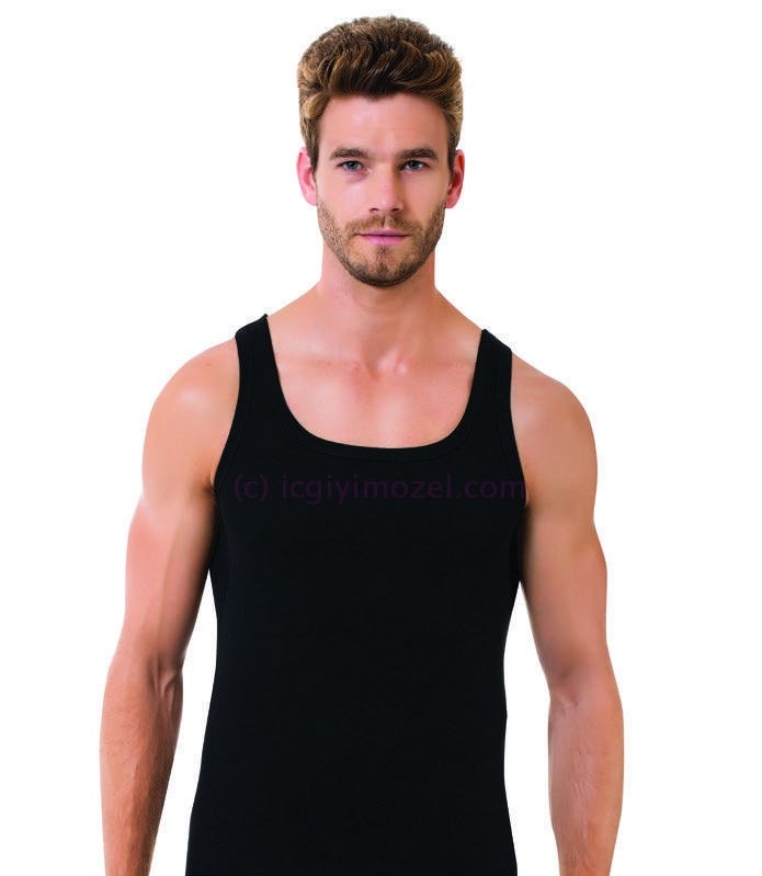 Pamuklu Siyah Ribana Atlet Öztaş 1015 - Siyah