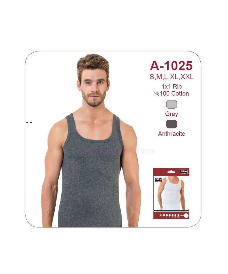 Ribana Pamuklu Kısa Kollu Erkek Atlet Öztaş 1025 - Antrasit