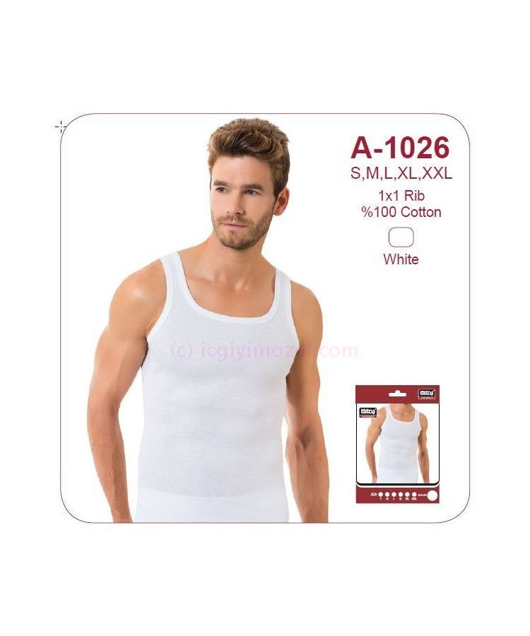 Ribana Pamuklu Erkek Atlet Öztaş 1026 - Beyaz