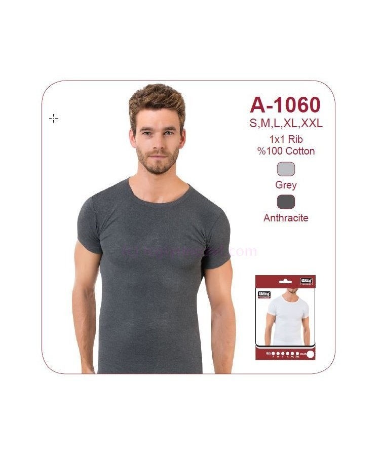 Ribana Sıfır Yaka Atlet Antrasit Öztaş 1060 - Antrasit