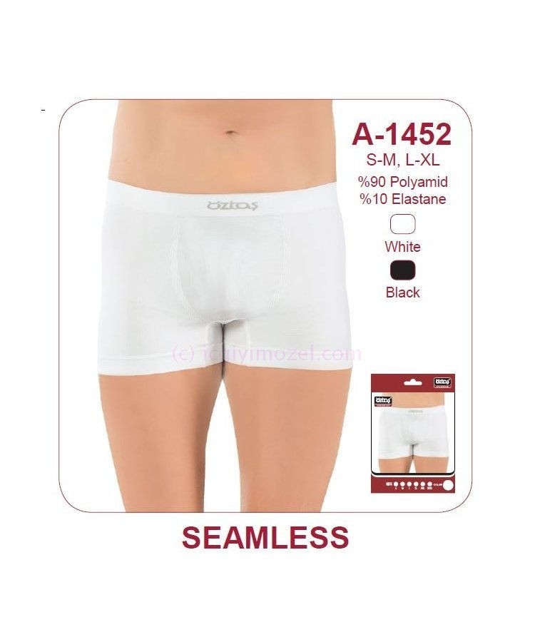Pamuklu Esnek Bel Boxer Öztaş 1452 - Beyaz