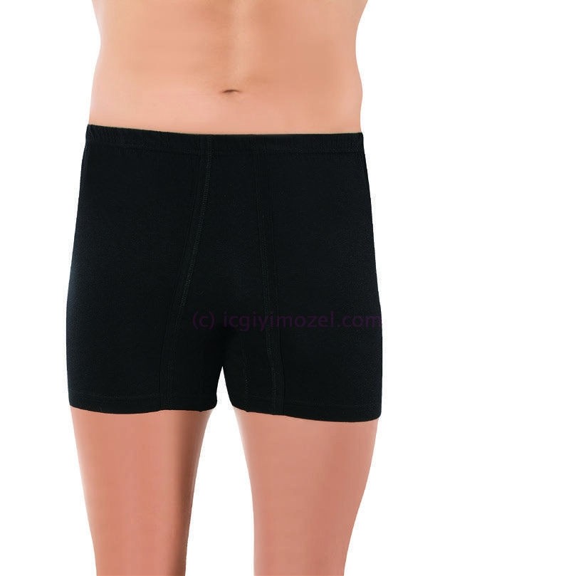 Pamuklu Esnek Bel Boxer Öztaş 1117 - Siyah