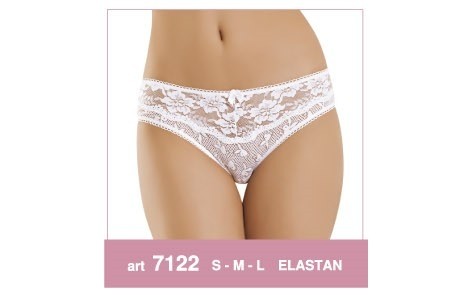 Pamuklu Dantelli Slip Külot Siyah Erdem 7122 - Beyaz