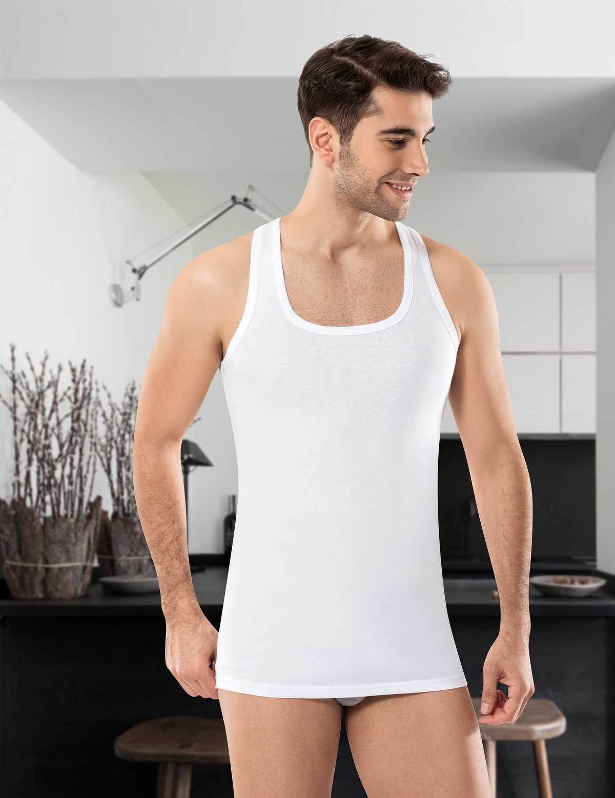 Pamuklu Ribana Askılı Atlet Erkek Anıt 1172 - Beyaz