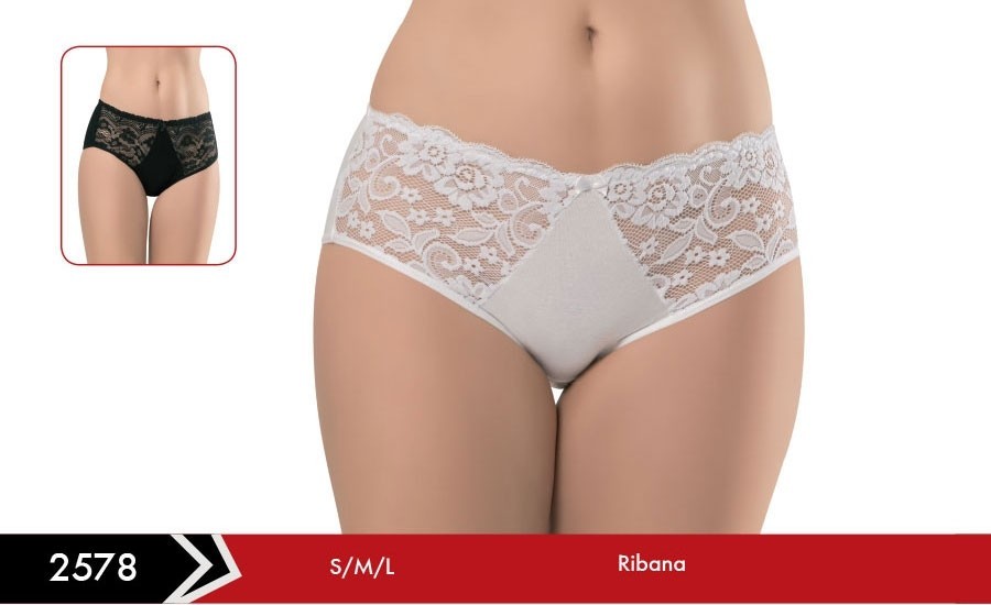 Ribana Dantel Detaylı Bikini Külot Erdem 2578 - Beyaz