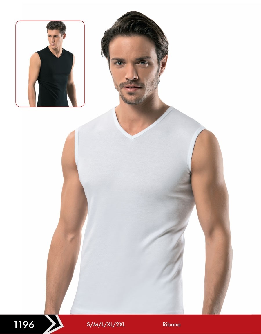 Ribana Kolsuz V Yaka Erkek Atlet Erdem 1196 - Beyaz