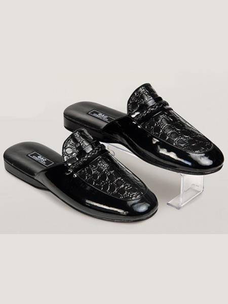 Rugan Örgülü Şilte Taban Erkek Terliği G & C Collection 365 - Siyah