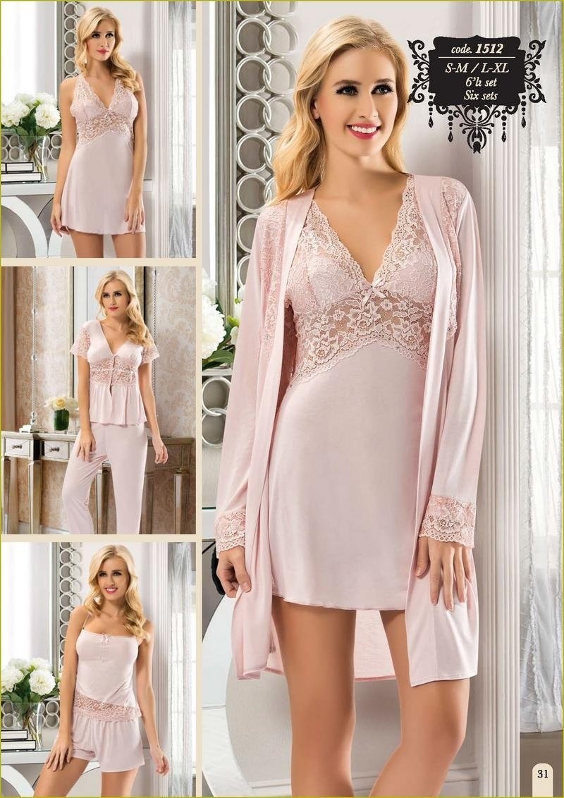 Sistina Saten Likra 6'lı Set Penye Sistina 1512