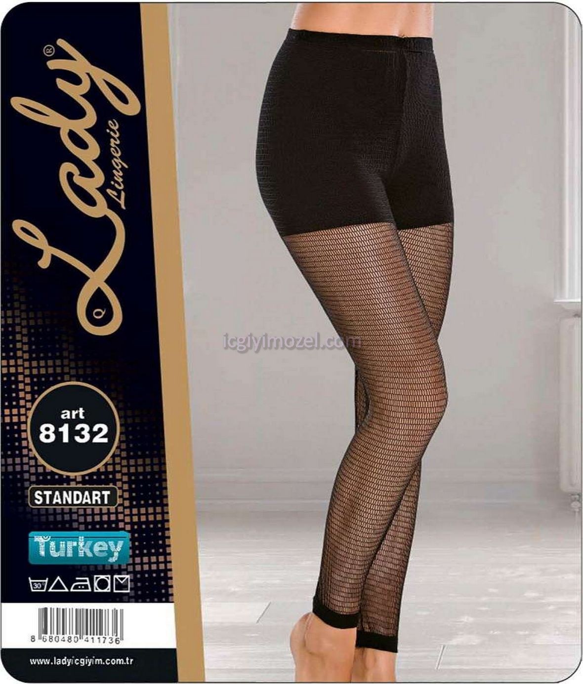 Yüksek Bel Esnek Kadın Tayt Lady 8132 - Siyah
