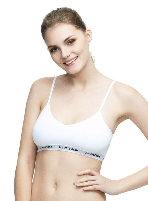Hafif Kompresyonlu Sporcu Sütyeni Us. POLO Assn. 66116 - Beyaz