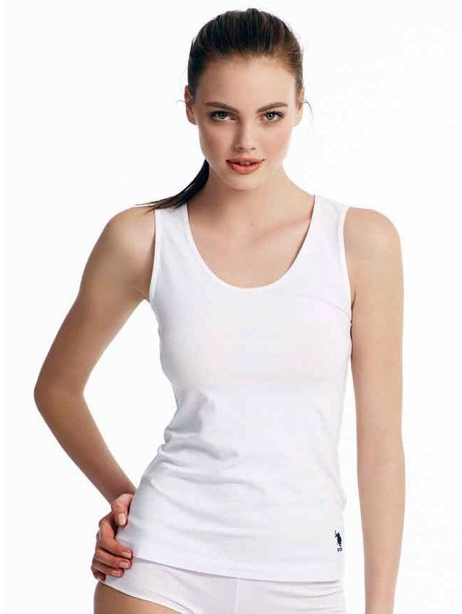 Kalın Askılı Pamuklu Atlet Us. POLO Assn. 66005 - Beyaz