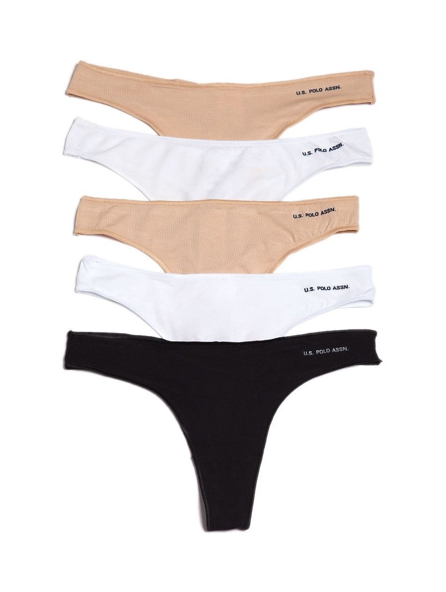 İp Detaylı Minimal String Külot Us. POLO Assn. 67005 - Siyah-Beyaz-Ten-Somon-Kırmızı