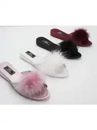 Leopar Pembe Somon Ten Bayan Çeyiz Terliği G & C Collection 180