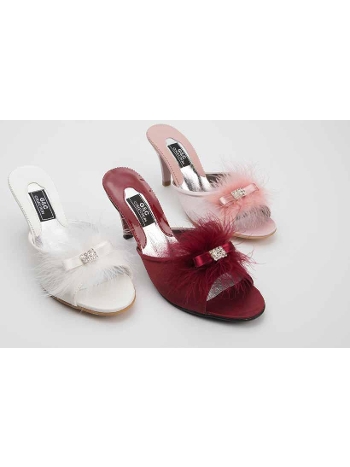 Rahat Beyaz Leopar Yeşil Bayan Çeyiz Terliği G & C 215