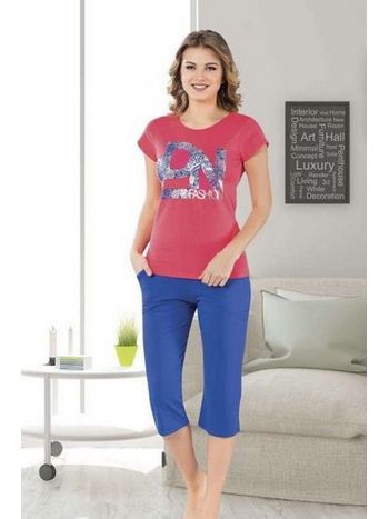 Lacivert Nefes Alan Pamuklu Bayan T-Shirt HMD 9001