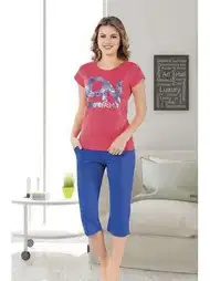 Lacivert Nefes Alan Pamuklu Bayan T-Shirt HMD 9001