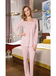 Yumuşak Viskon Hamile Pijama Takımı Yeni İnci 184