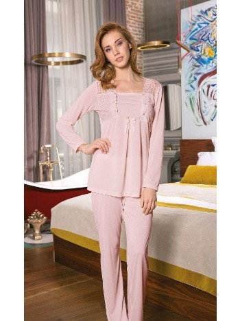 Yumuşak Viskon Hamile Pijama Takımı Yeni İnci 184