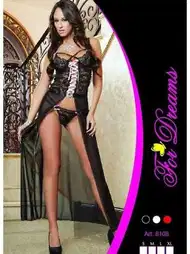 Çapraz Bağlı Saten Fantezi Gecelik For Dreams 8108
