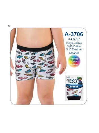 Pamuklu Esnek Lastikli Baskılı Boxer Öztaş 3706 - 2