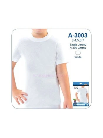 Pamuklu Sıfır Yaka Erkek Çocuk Atlet Öztaş 3003 - 2