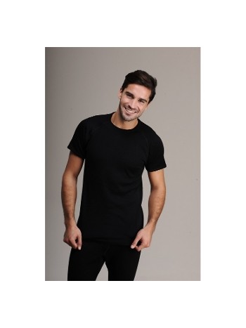 Kısa Kollu Termal Fanila Siyah Has Yün 13