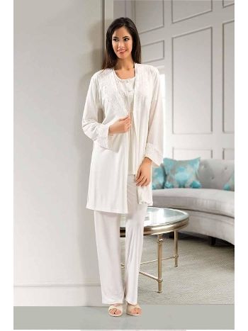 Uzun Kuşaklı Pamuklu Pijama Takım XSES 4001